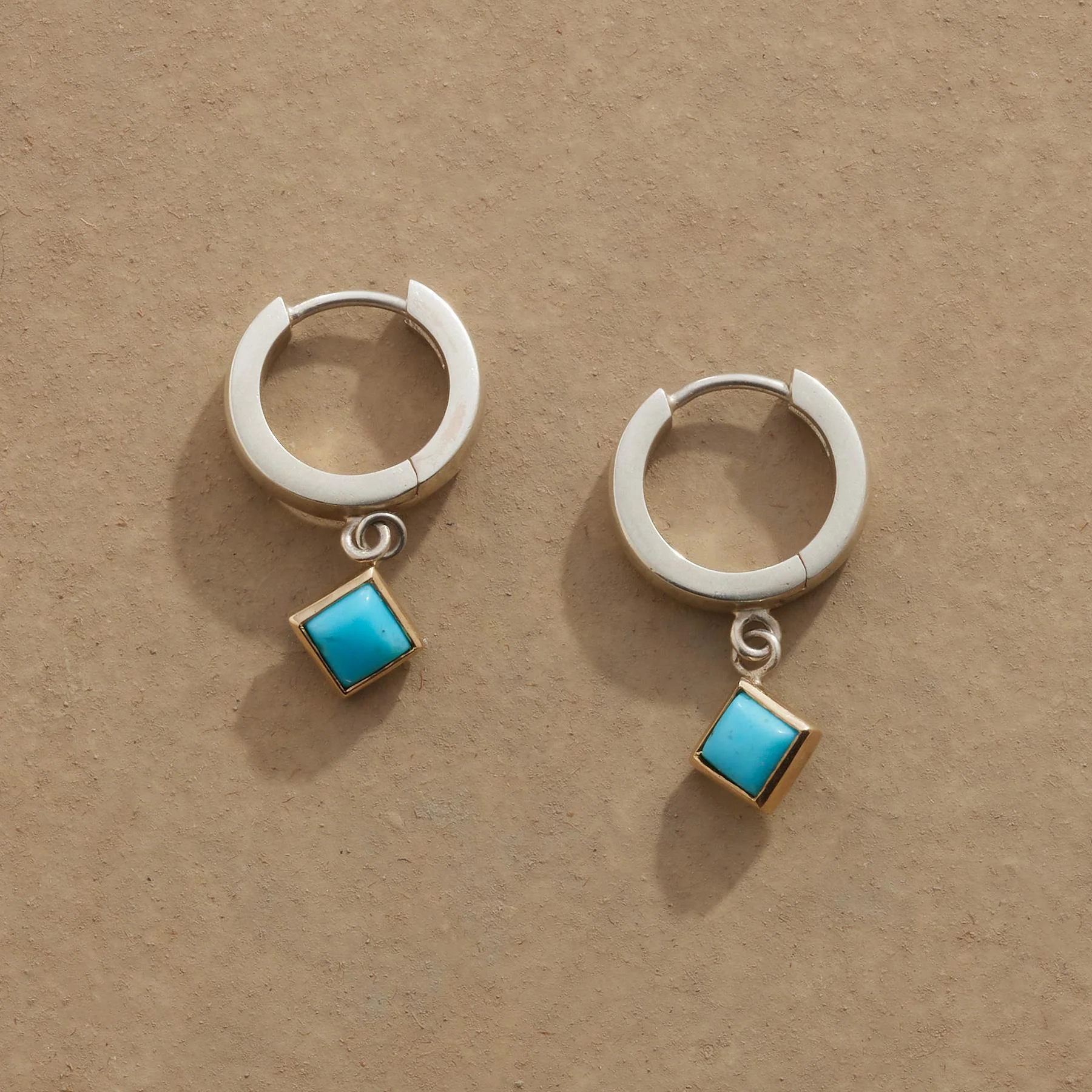 Turquoise Spangled Hoops