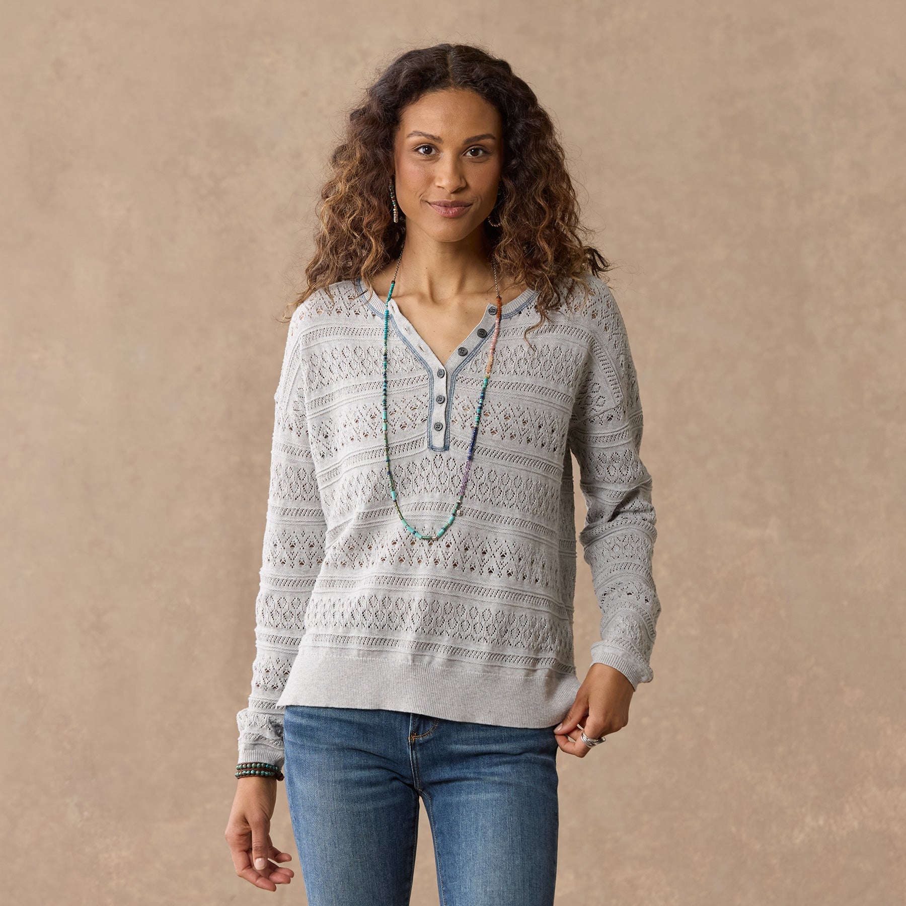 Devon Sweater Henley, Petite