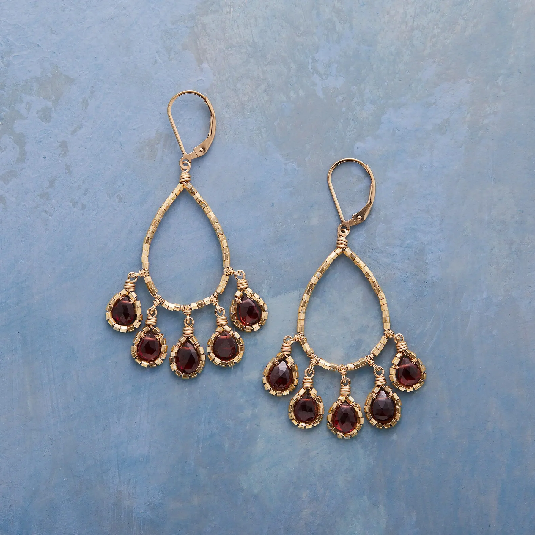 Garnet Teardrops Earrings