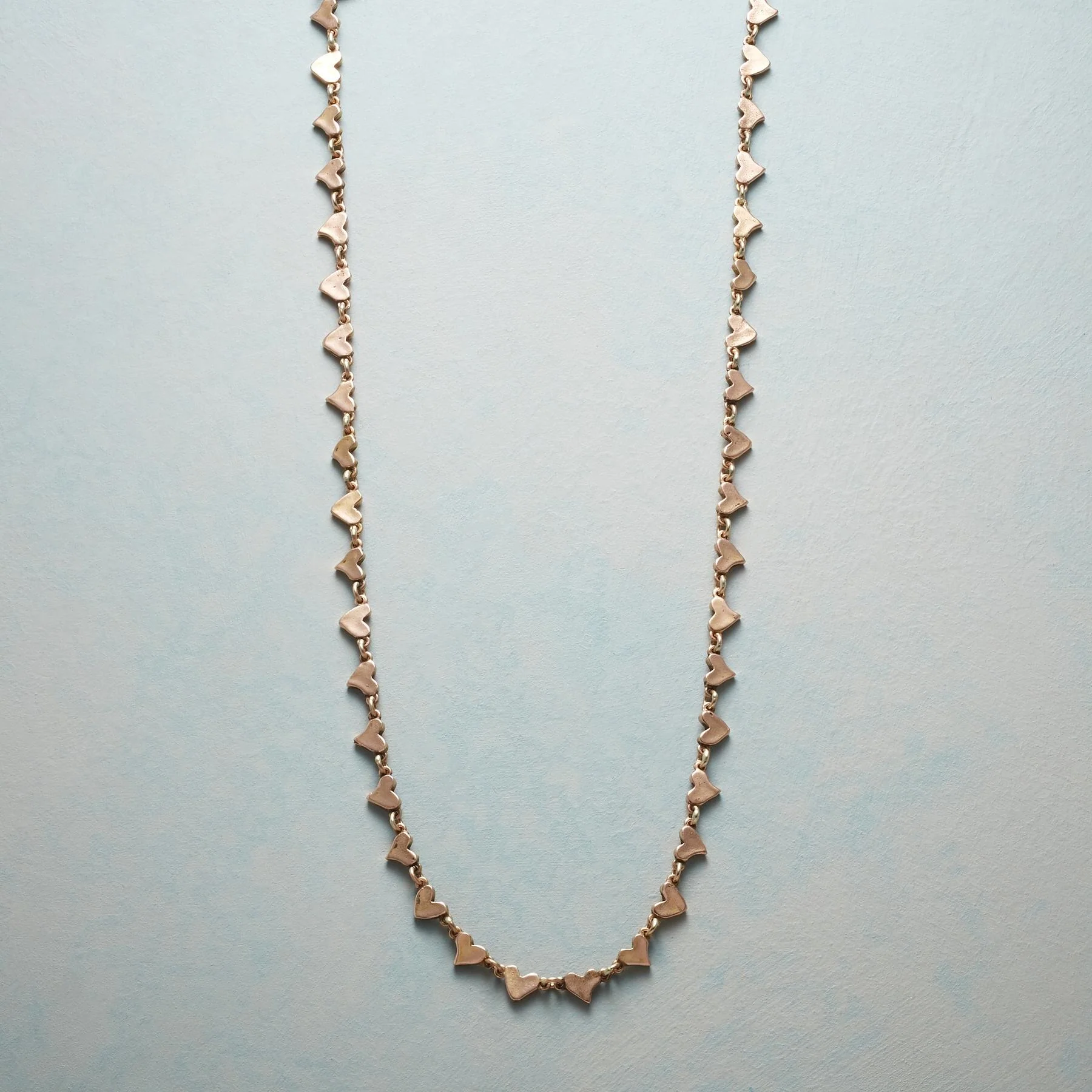 14Kt Rose Chain Of Hearts Necklace