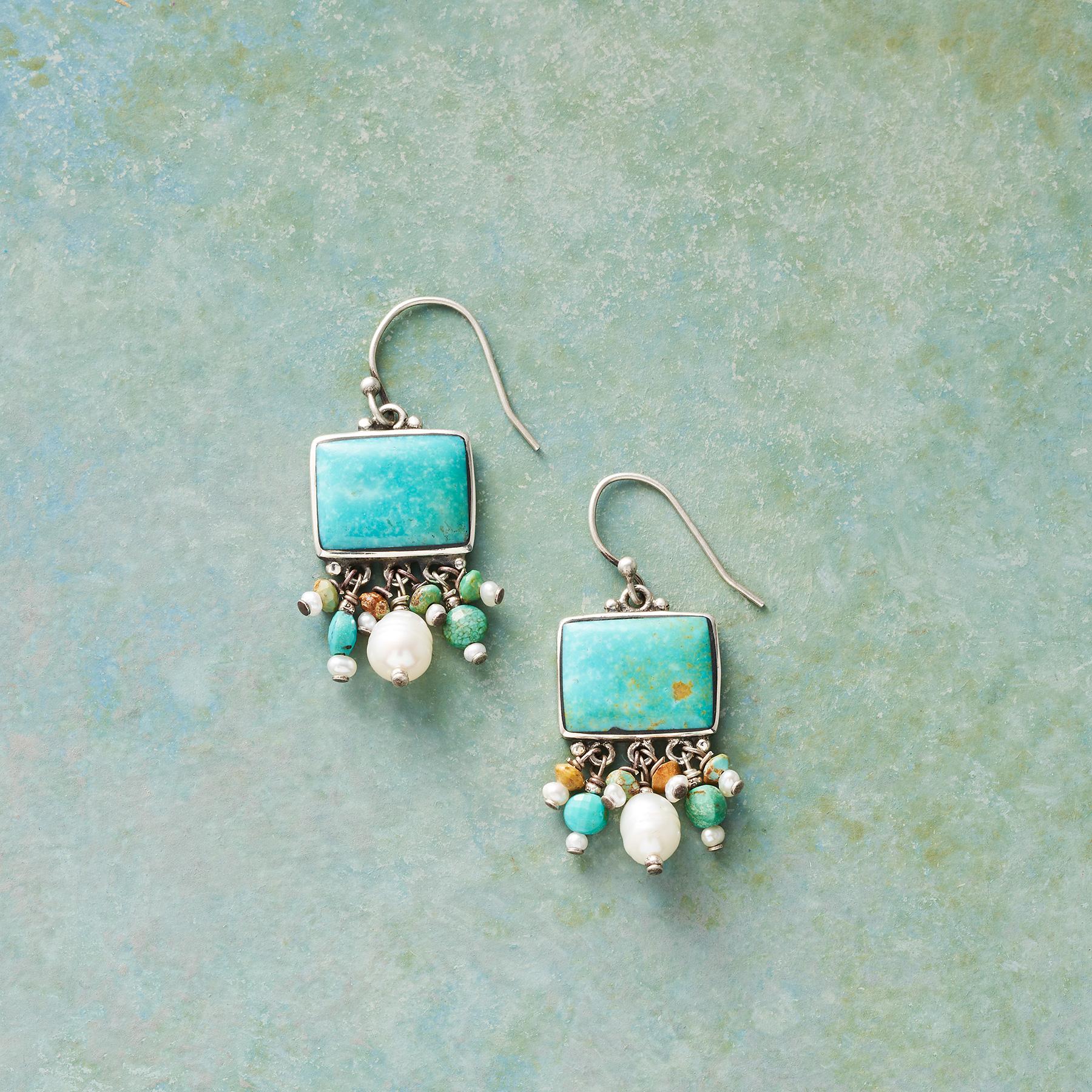 Frilled Turquoise Earrings