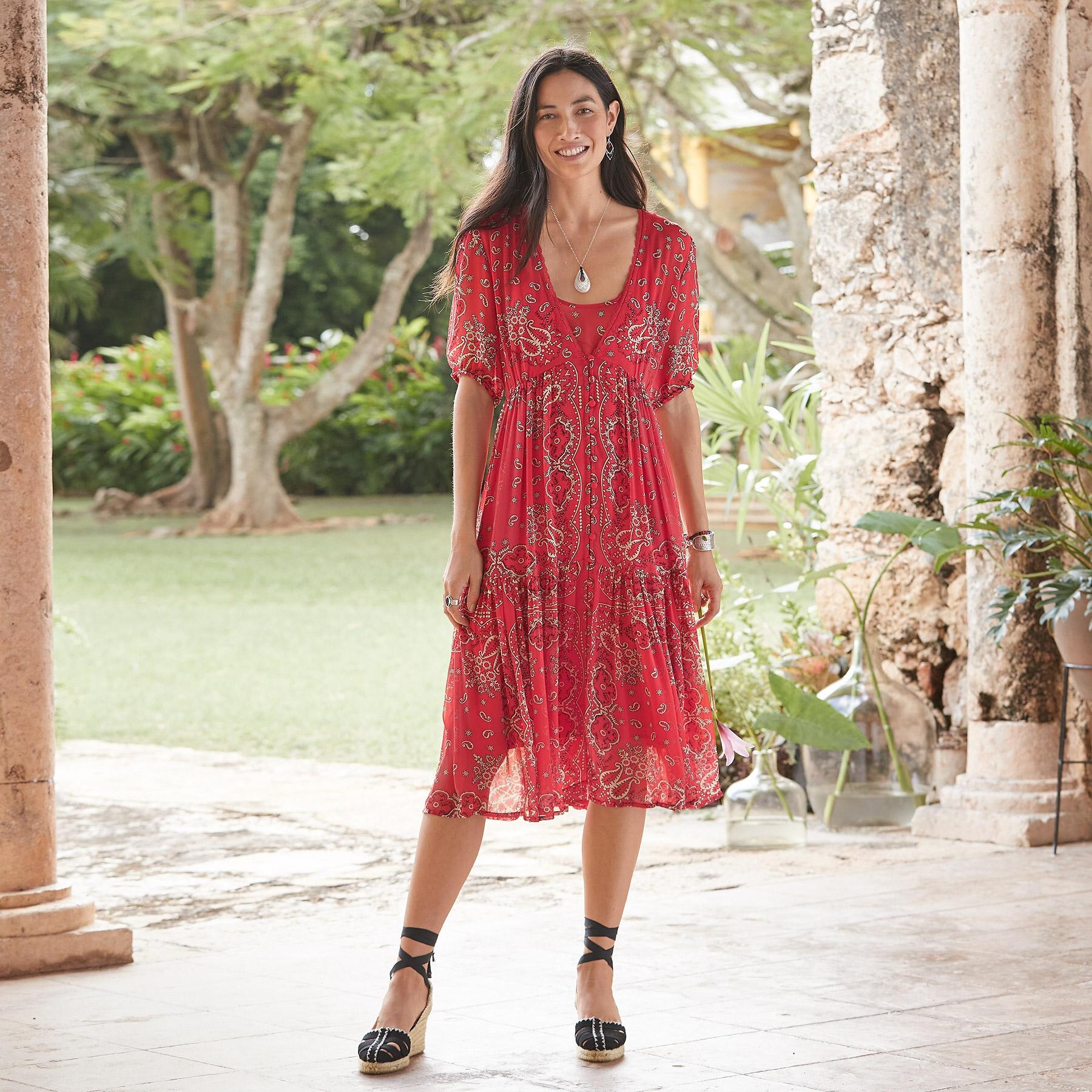 Brieia Bandana Dress, Petite