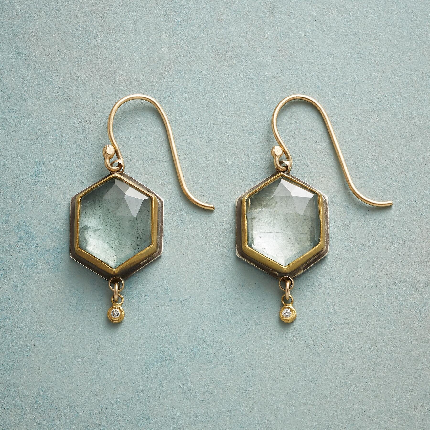 Beguiling Moss Aquamarine Earrings