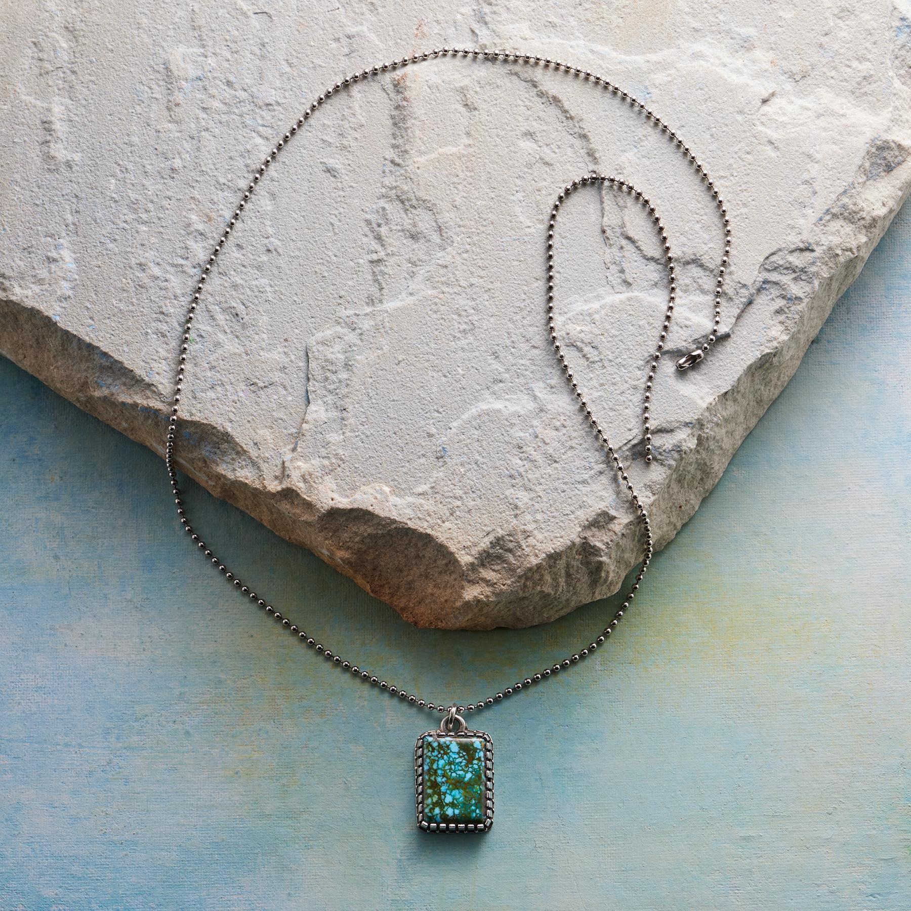 Kingman Turquoise Dogtag Necklace