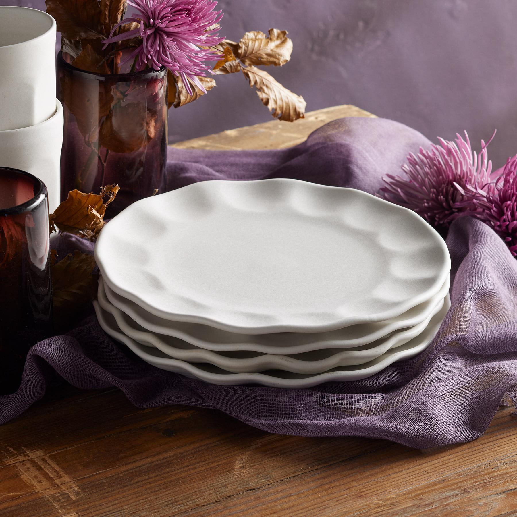 Luna Fluted Salad Plate Set