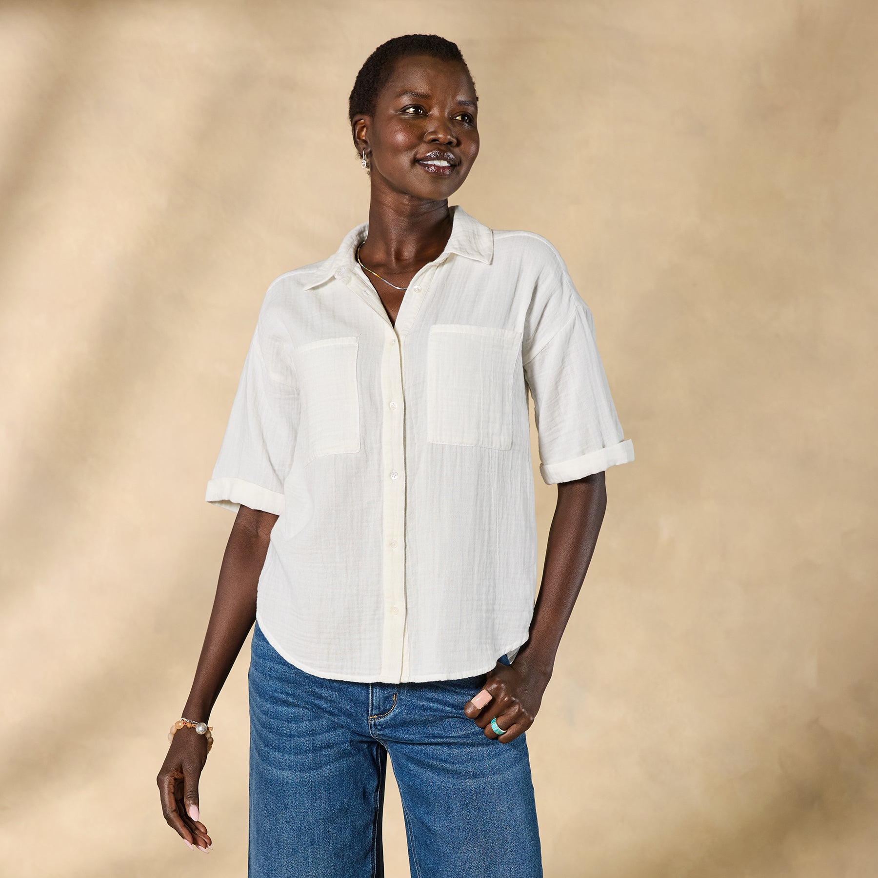 Mona Gauze Camp Shirt