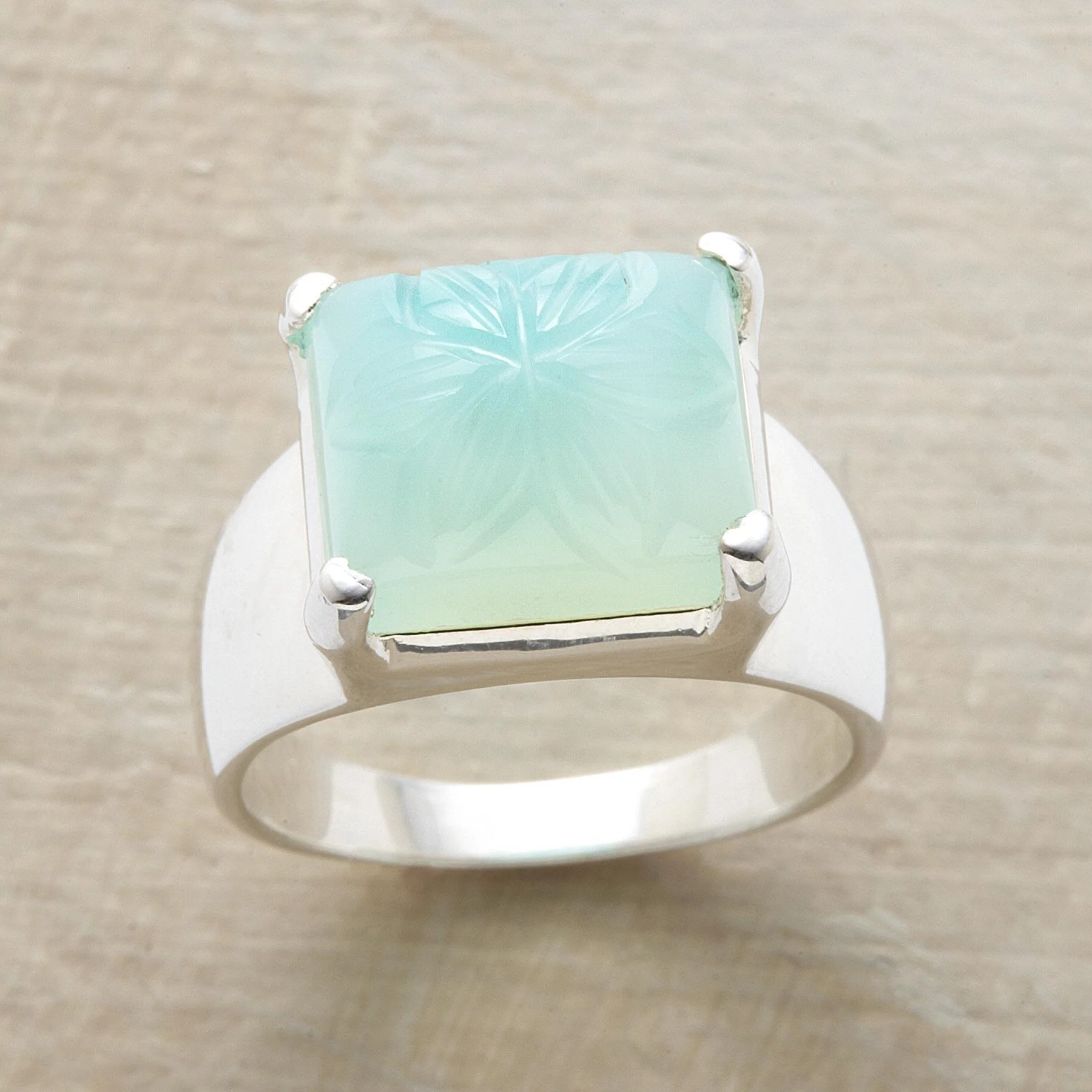 Chiseled Chalcedony Ring