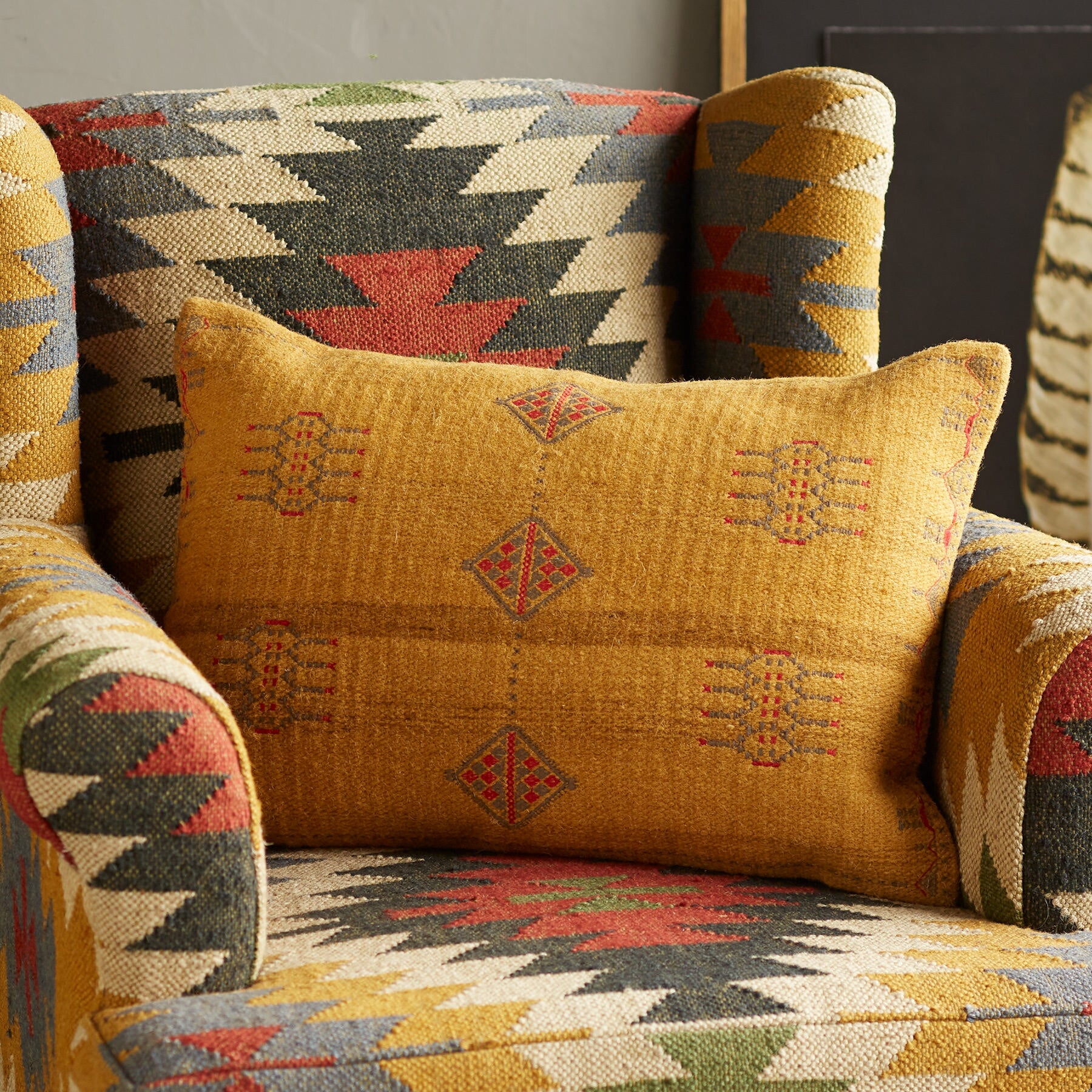 Sunset Ridge Gold Bolster Pillow