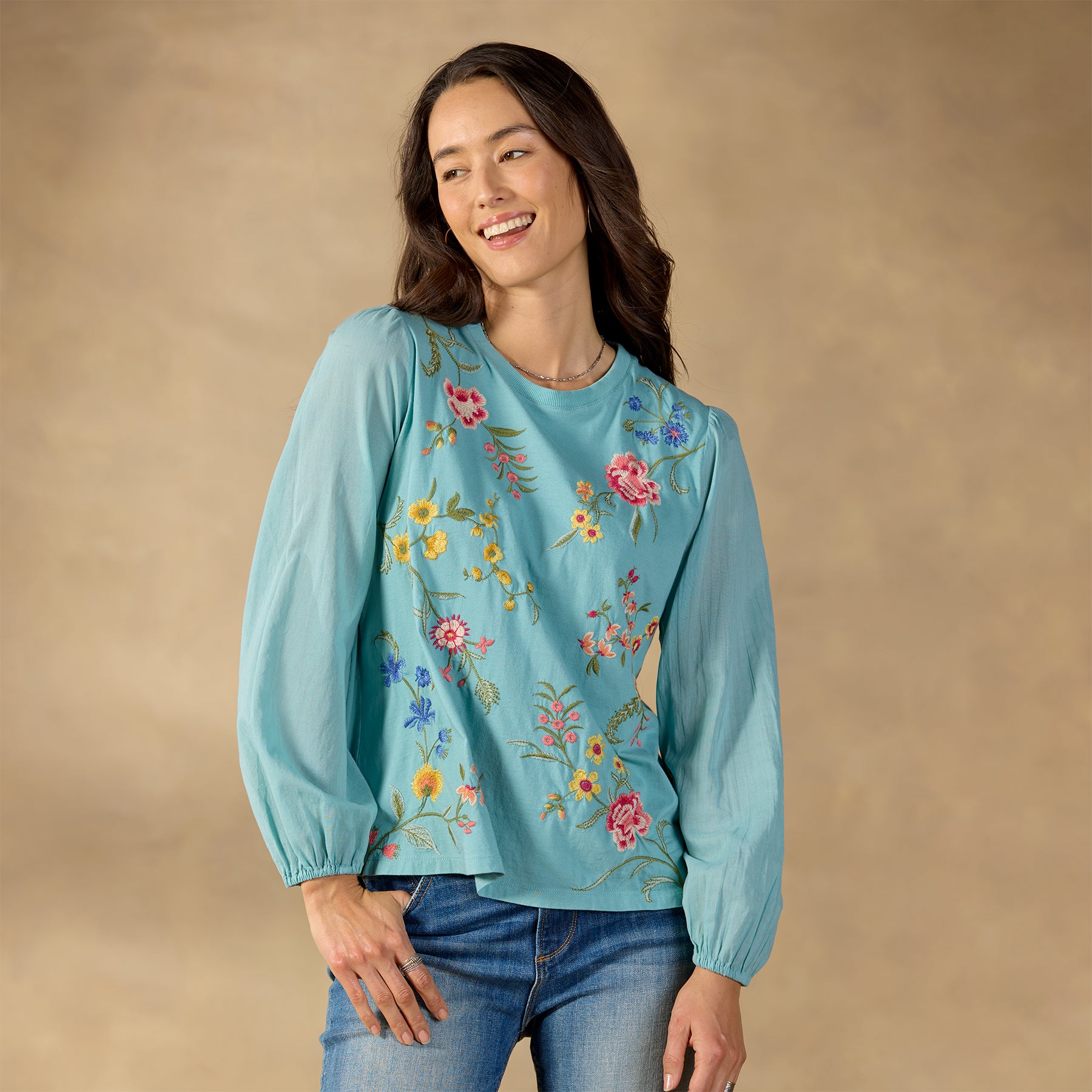 Sophia Mixed-Media Top