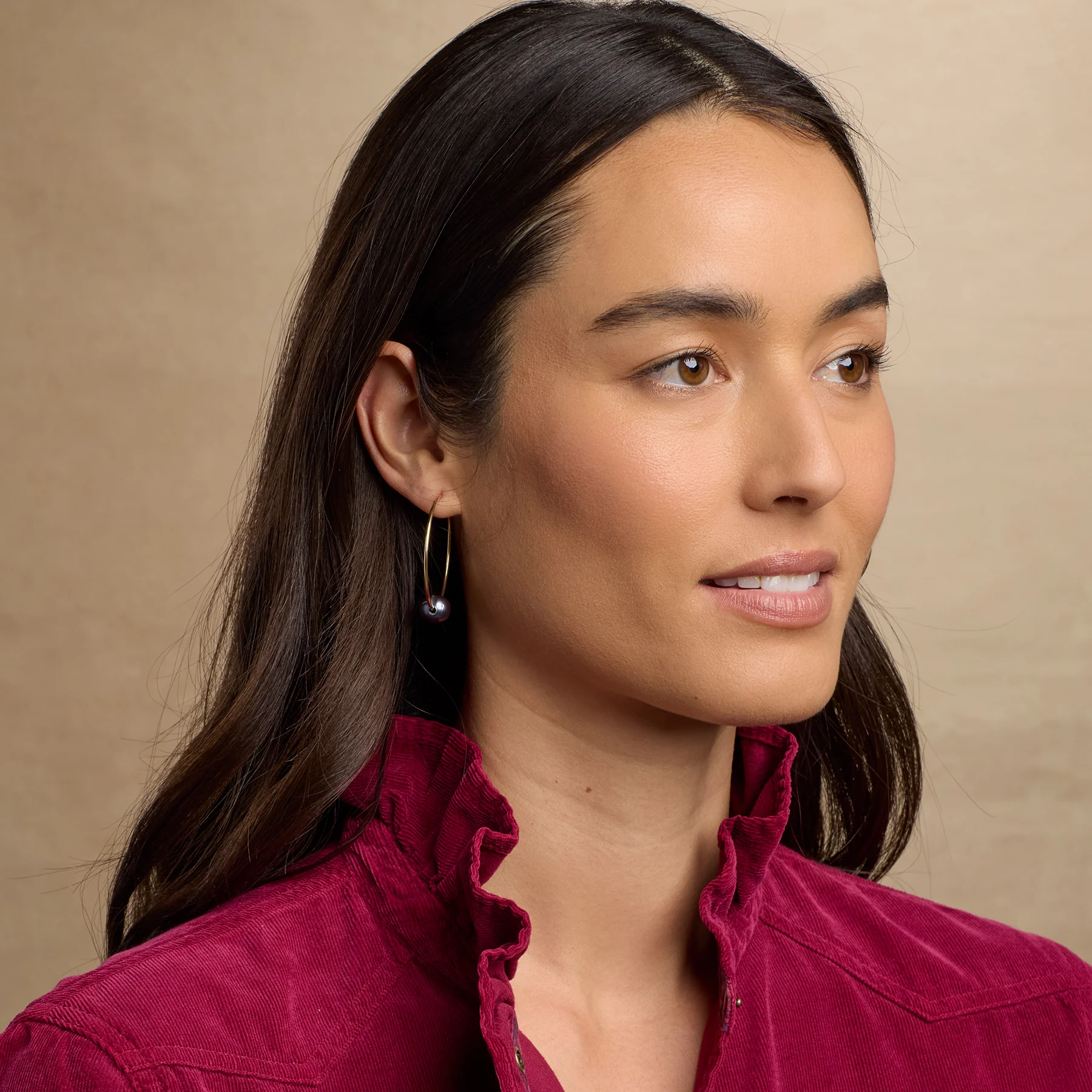 Solo Peacock Pearl Hoops