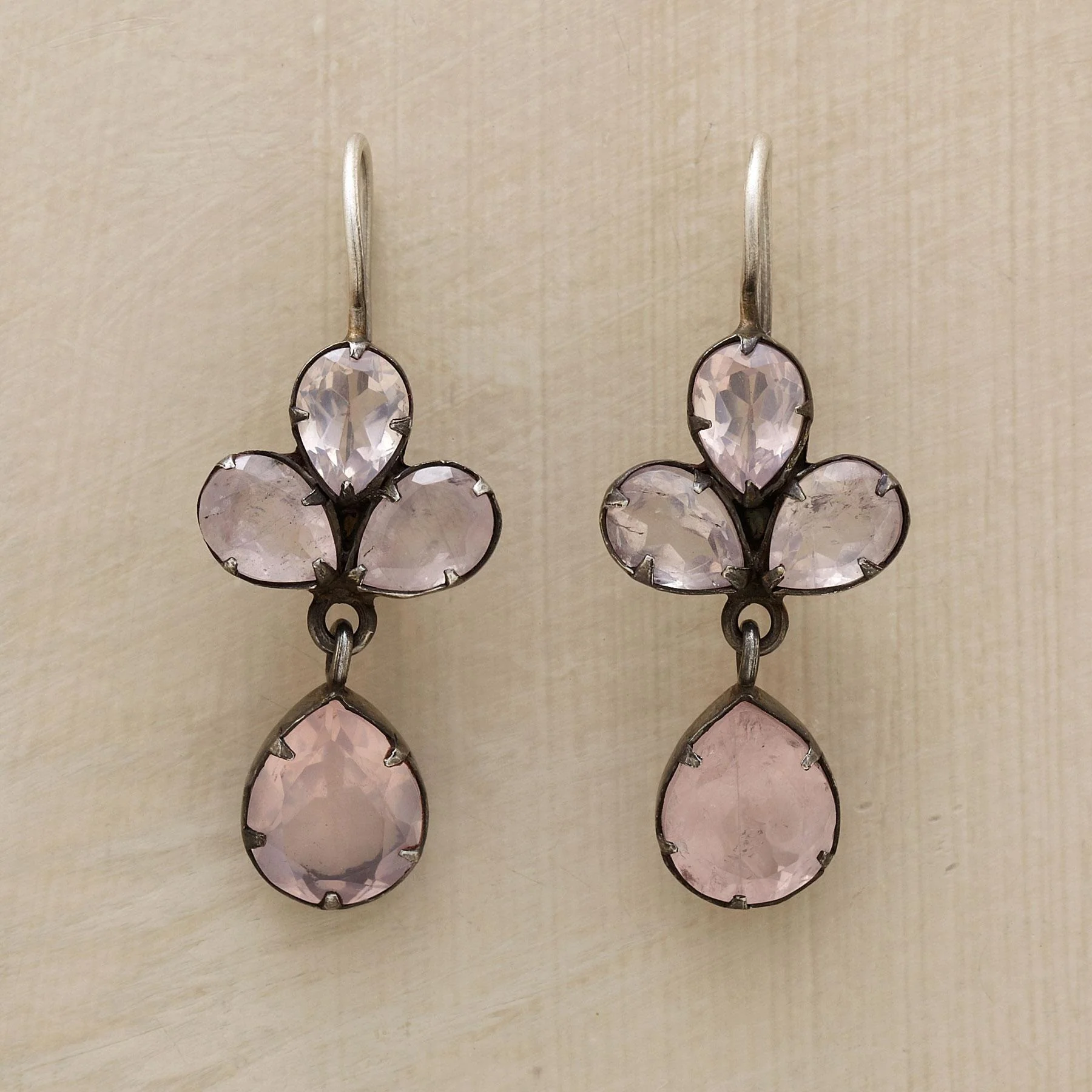 Rose Quartz Trefoil Earrings