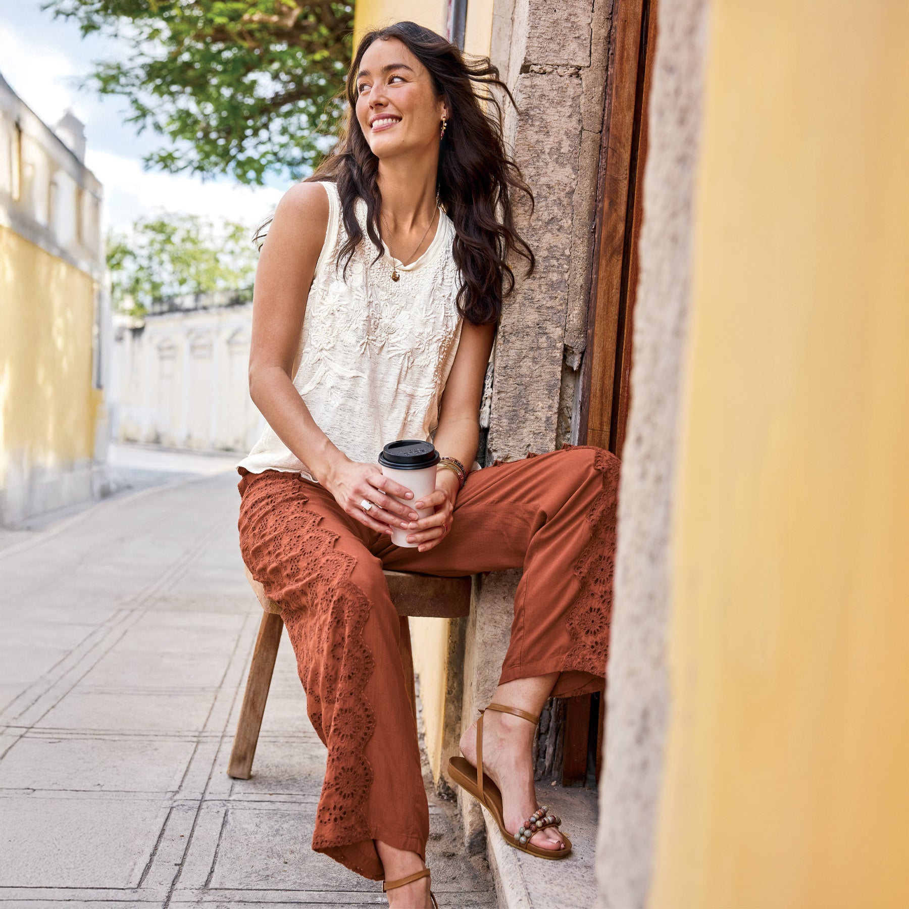 Suvi Eyelet Pants, Petite