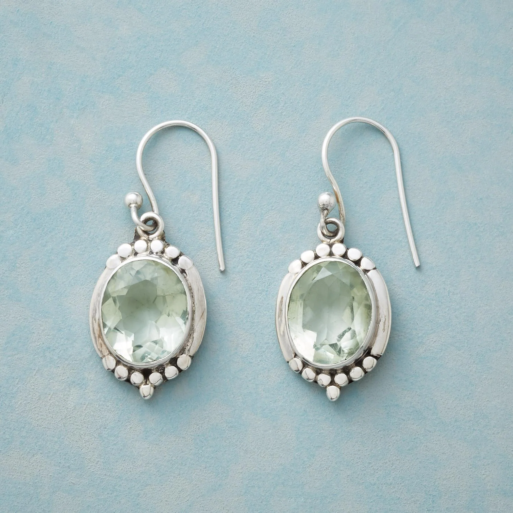 Framed Green Amethyst Earrings