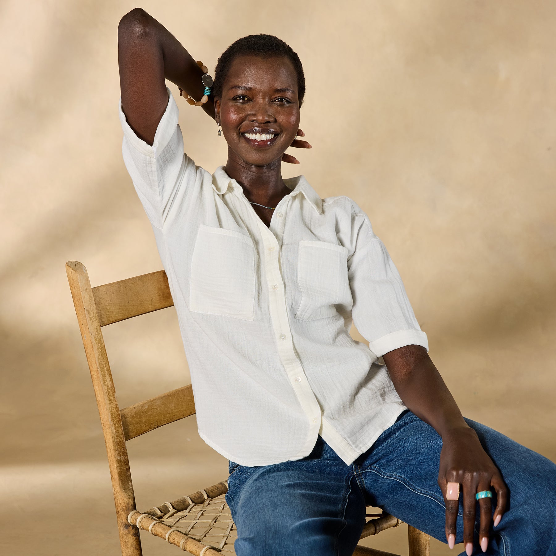 Mona Gauze Camp Shirt