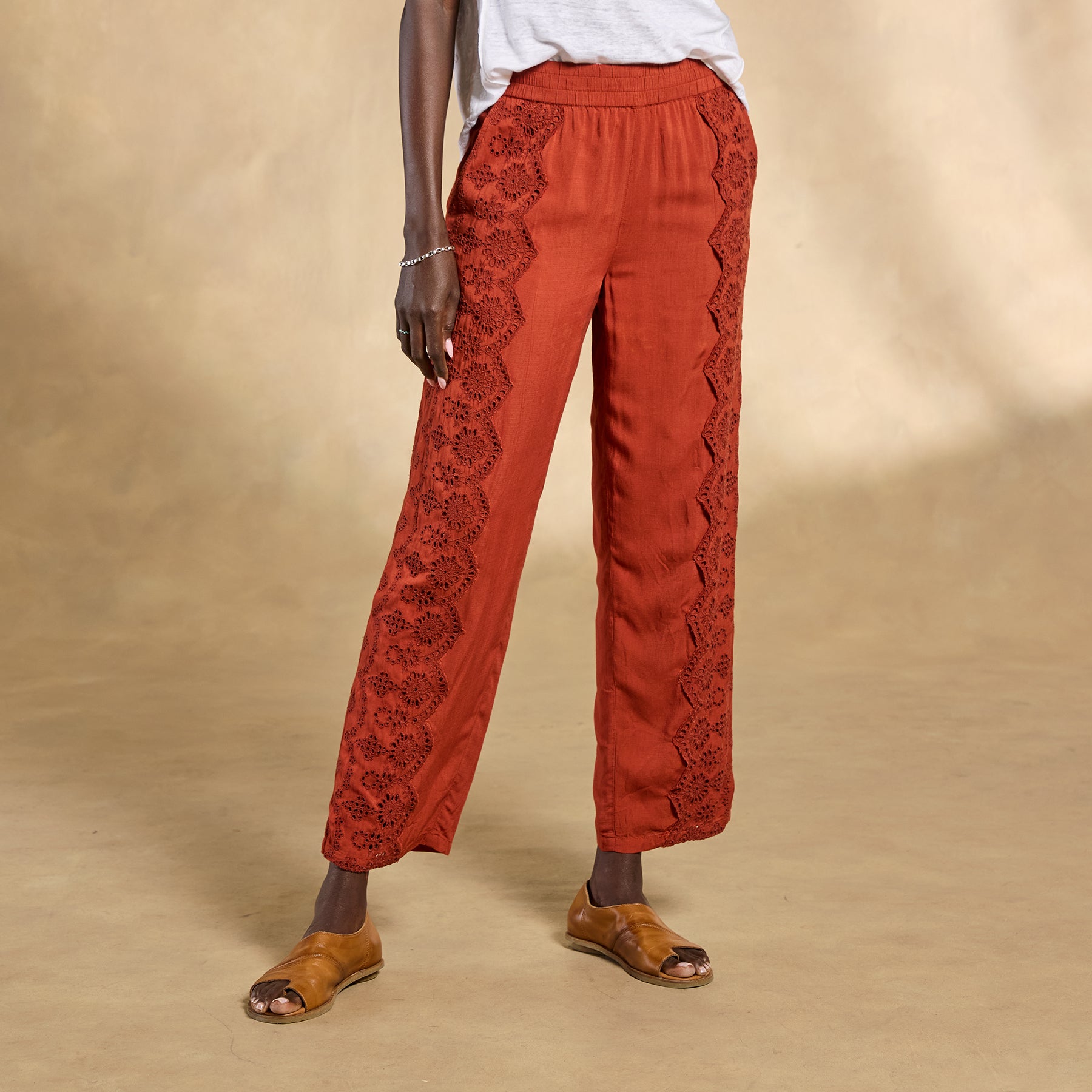 Suvi Eyelet Pants, Petite