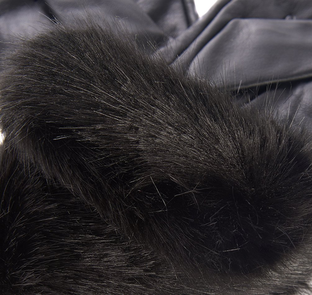 Barbour Faux Fur Trimmed Leather Gloves