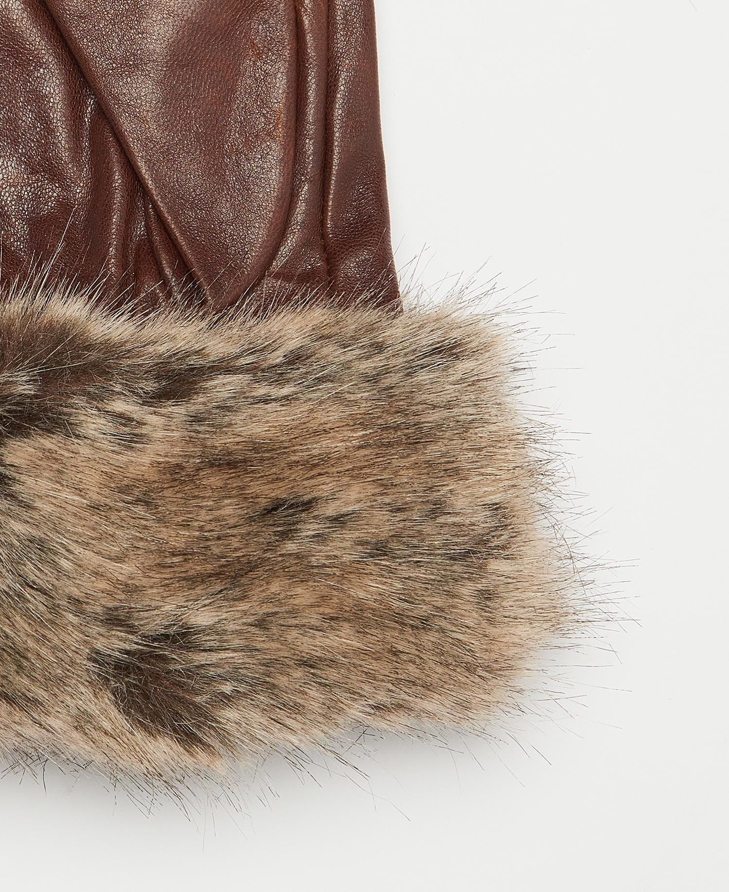 Barbour Faux Fur Trimmed Leather Gloves