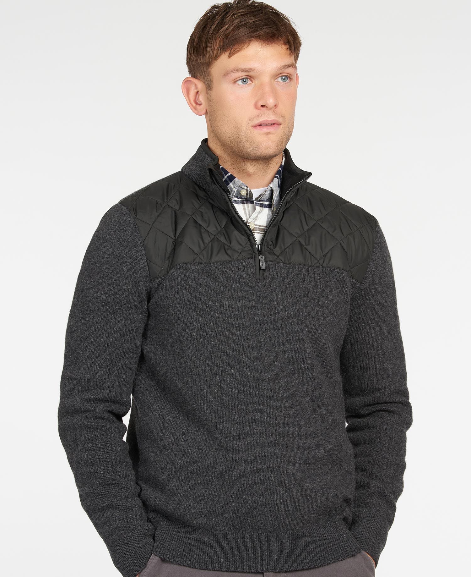 Barbour Essential Diamond Quilt Half Zip SweatShirt