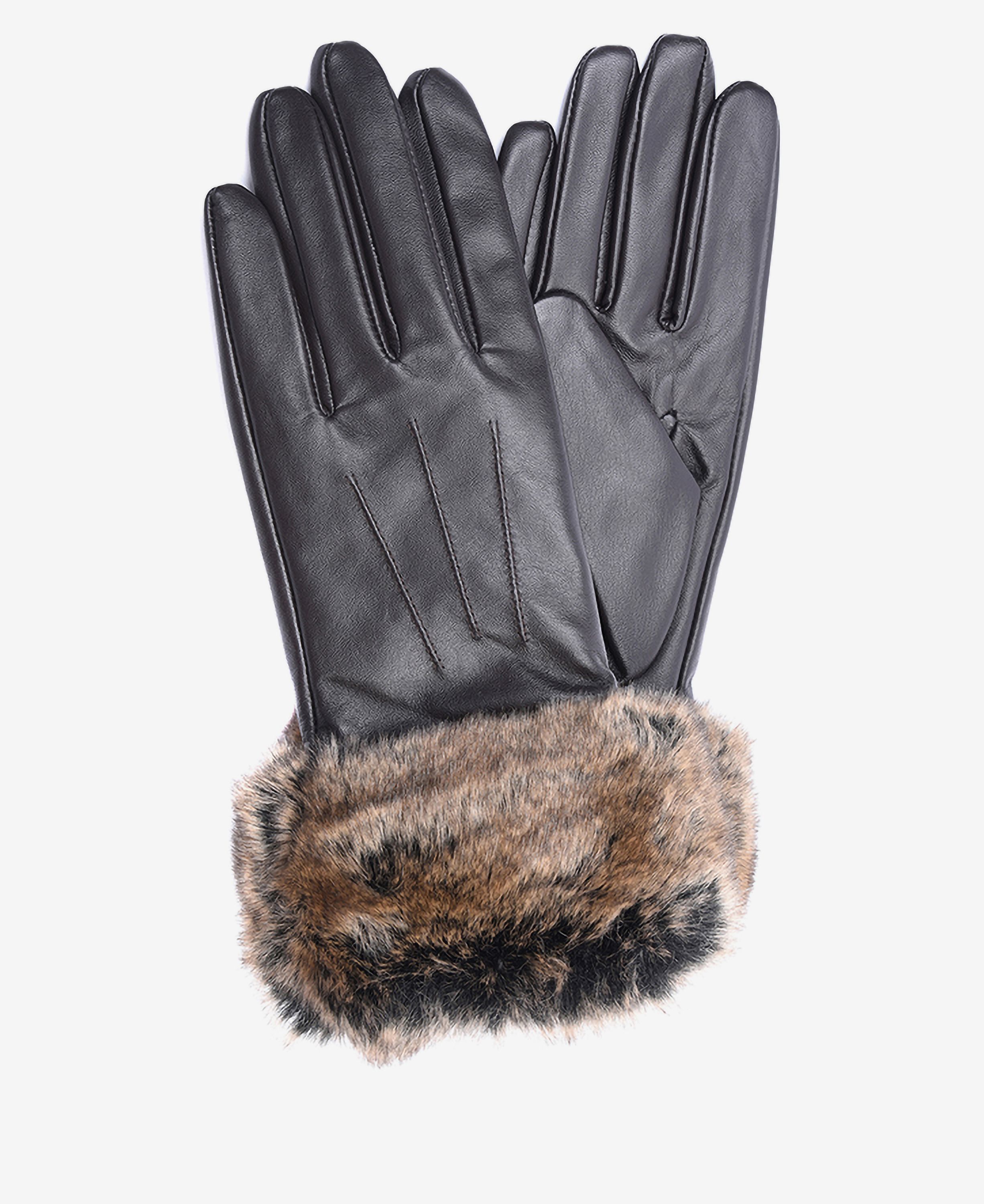 Barbour Fur Trimmed Leather Gloves