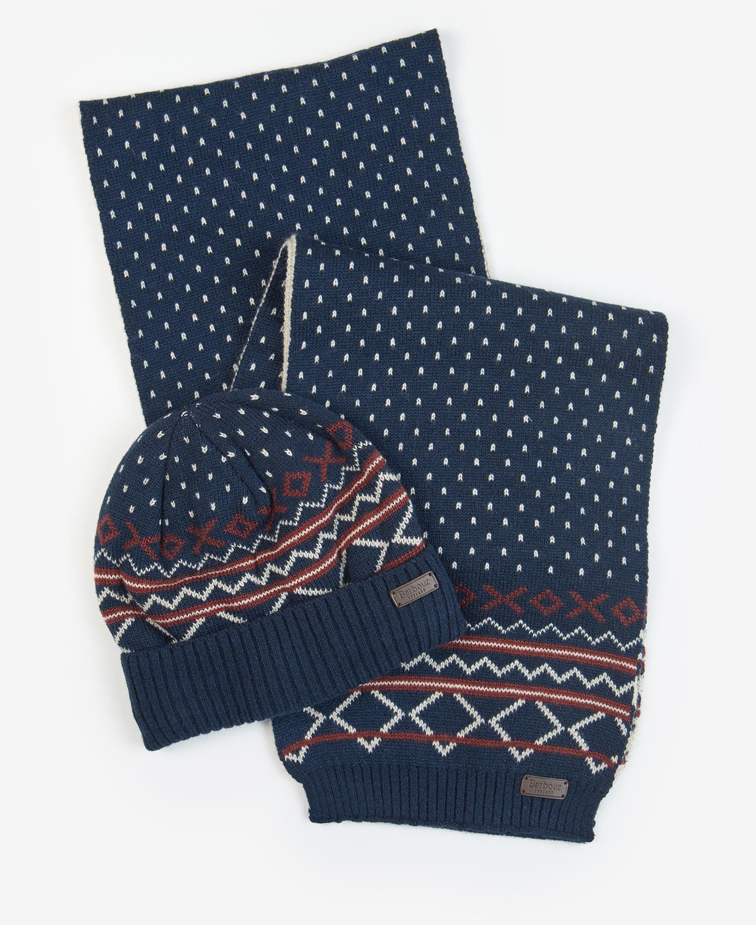 Barbour Rothbury Fairisle Beanie & Scarf Gift Set